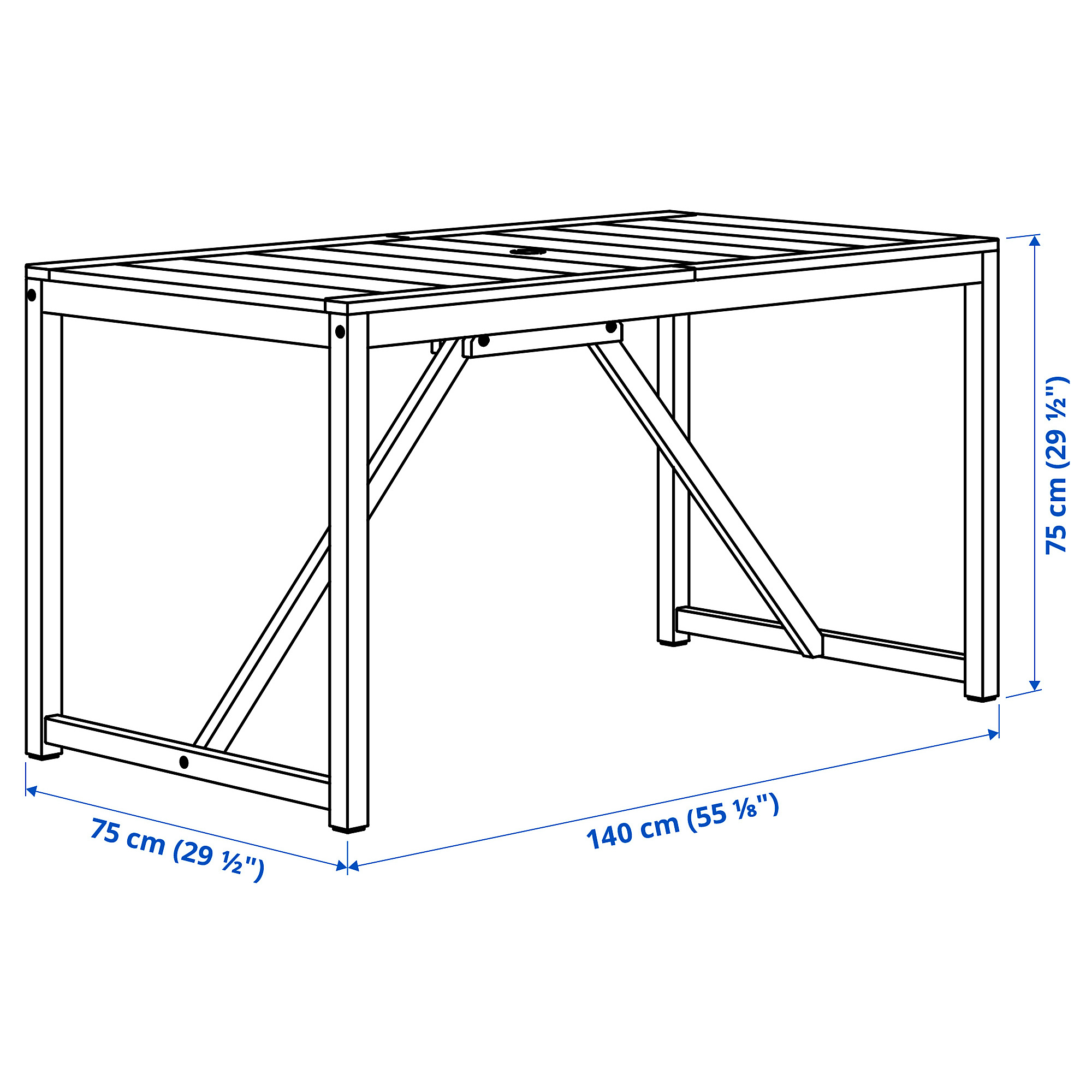 NÄMMARÖ table+4 chairs w armrests, outdoor