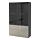 BESTÅ - 玻璃門櫃組合, 黑棕色/Selsviken 高亮面/米色透明玻璃 | IKEA 線上購物 - PE559573_S1