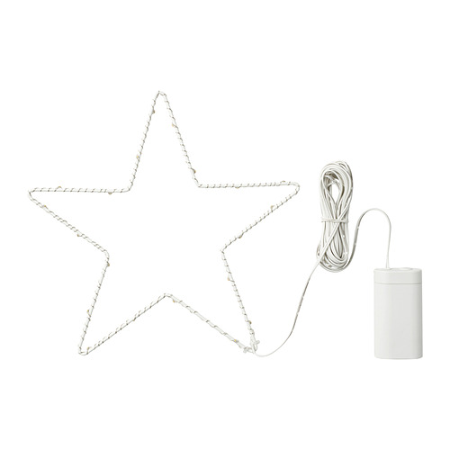 STRÅLA - LED decoration lighting, battery-operated/star-shaped silver-colour, 27 cm | IKEA Taiwan Online - PE861842_S4