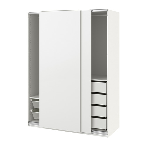 PAX/HASVIK - 衣櫃/衣櫥組合, 白色/白色, 150x66x201 公分 | IKEA 線上購物 - PE900105_S4