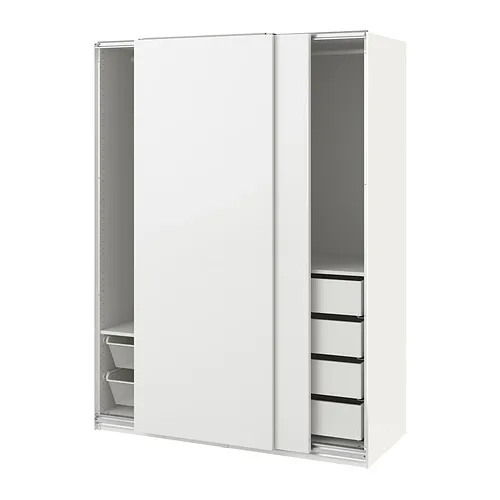 PAX/HASVIK - 衣櫃/衣櫥組合, 白色/白色, 150x66x201 公分 | IKEA 線上購物 - PE900105_S4