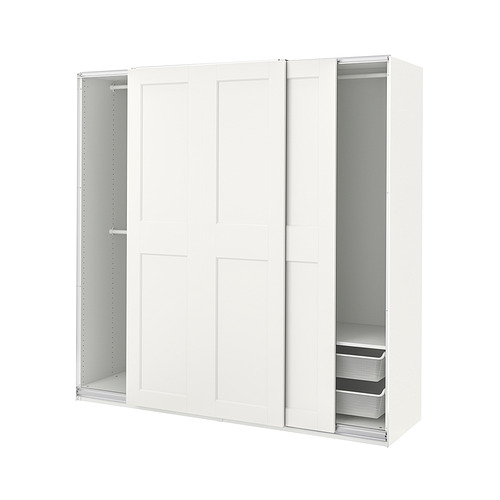 PAX/GRIMO - 衣櫃/衣櫥組合, 白色/白色, 200x66x201 公分 | IKEA 線上購物 - PE900110_S4