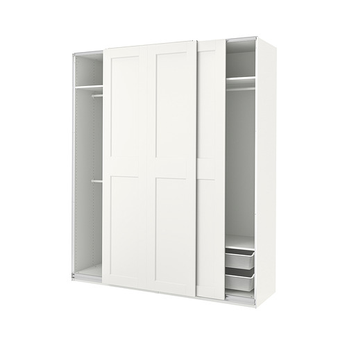PAX/GRIMO - 衣櫃/衣櫥組合, 白色/白色, 200x66x236 公分 | IKEA 線上購物 - PE900109_S4