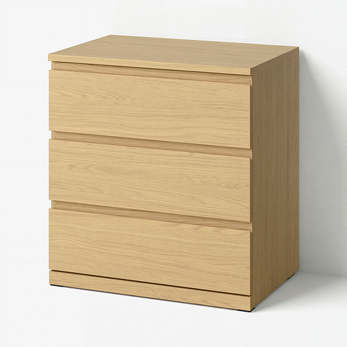 STORKLINTA - 抽屜櫃/3抽，橡木紋，70x50x75 公分 | IKEA 線上購物 - E1038801_S4