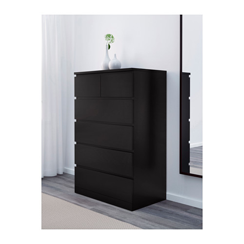 MALM - 抽屜櫃/6抽, 黑棕色 | IKEA 線上購物 - PE624371_S4