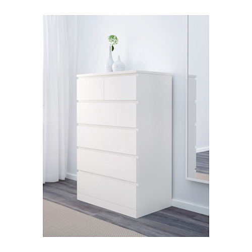 MALM - 抽屜櫃/6抽, 白色 | IKEA 線上購物 - PE624377_S4