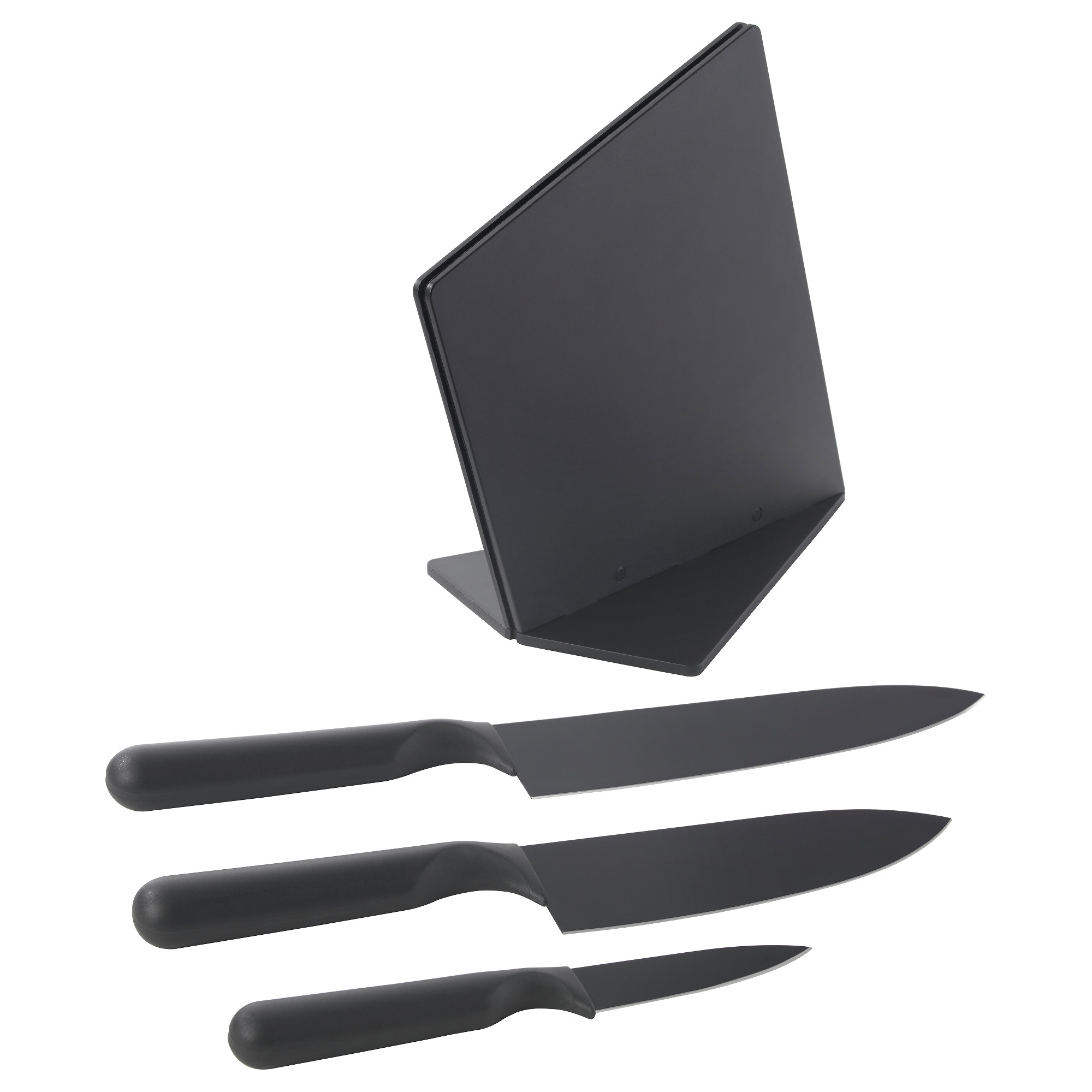 JÄMFÖRA knife block with 3 knives