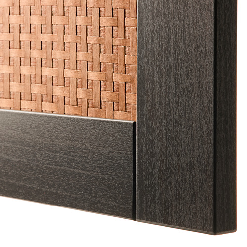 BESTÅ - wall-mounted cabinet combination, black-brown Studsviken/dark brown woven poplar | IKEA Taiwan Online - PE818869_S4