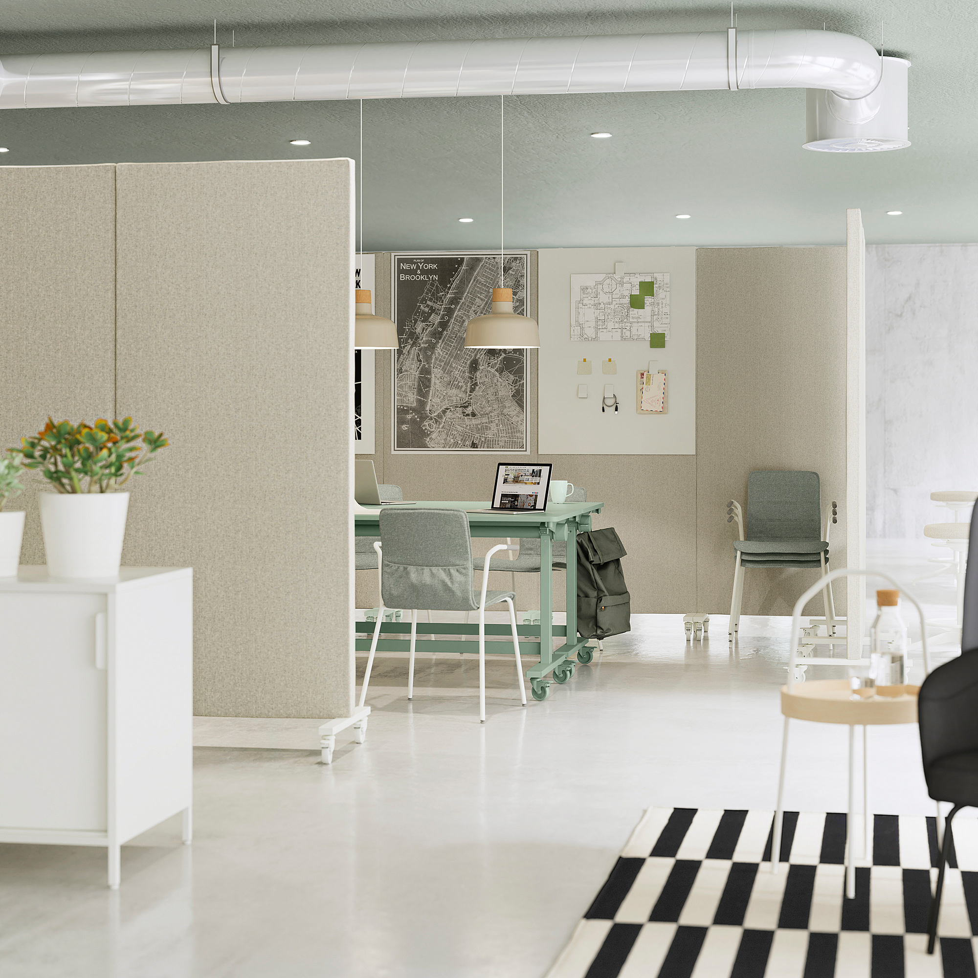 MITTZON foldable table with castors
