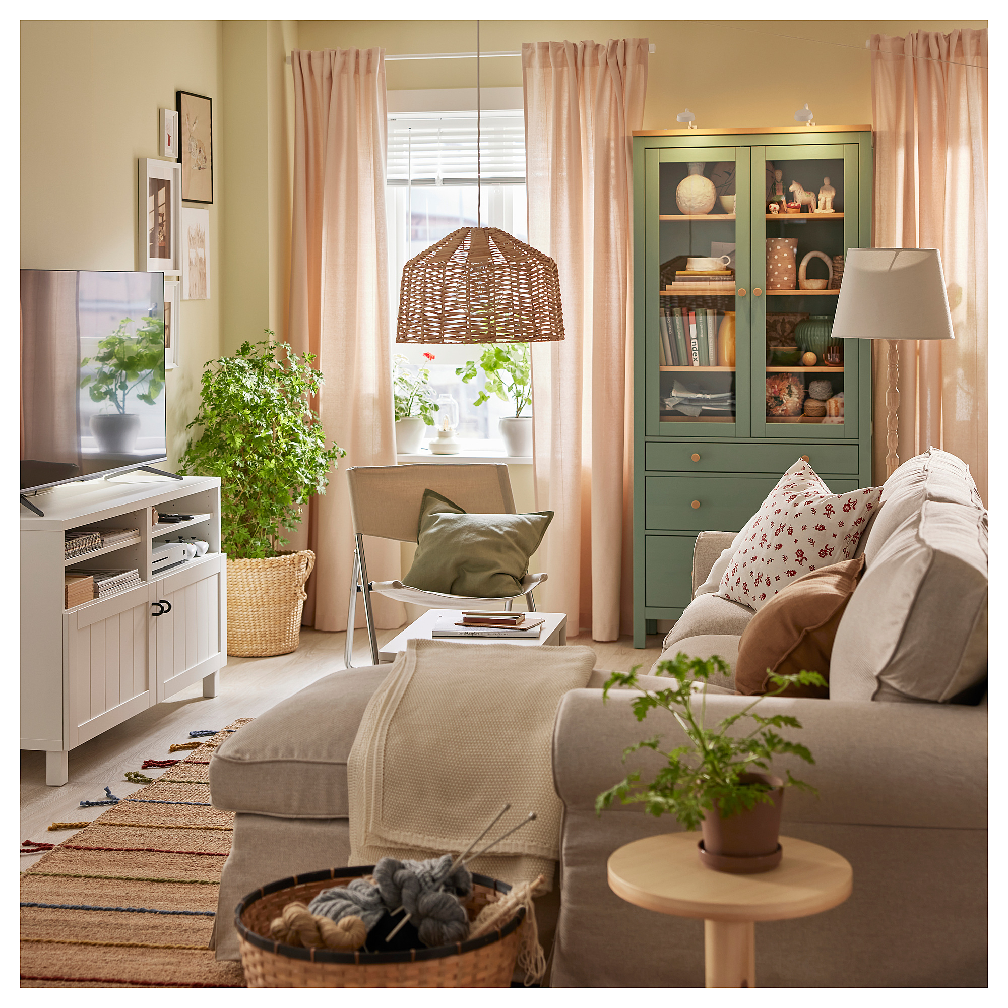 LENDA 窗簾附布腰 2件裝