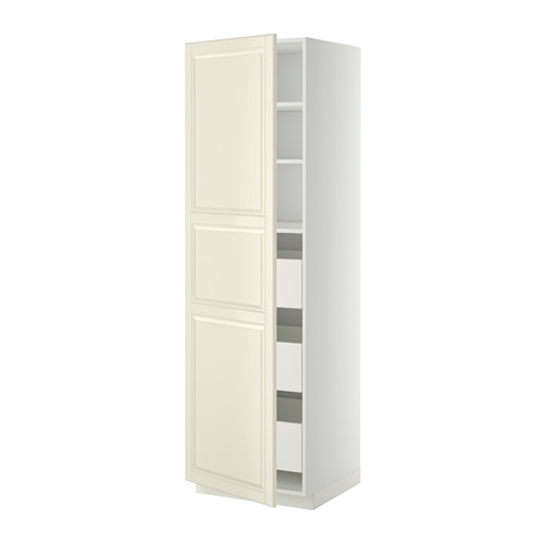 METOD/MAXIMERA - high cabinet with drawers, white/Bodbyn off-white | IKEA Taiwan Online - PE342762_S4
