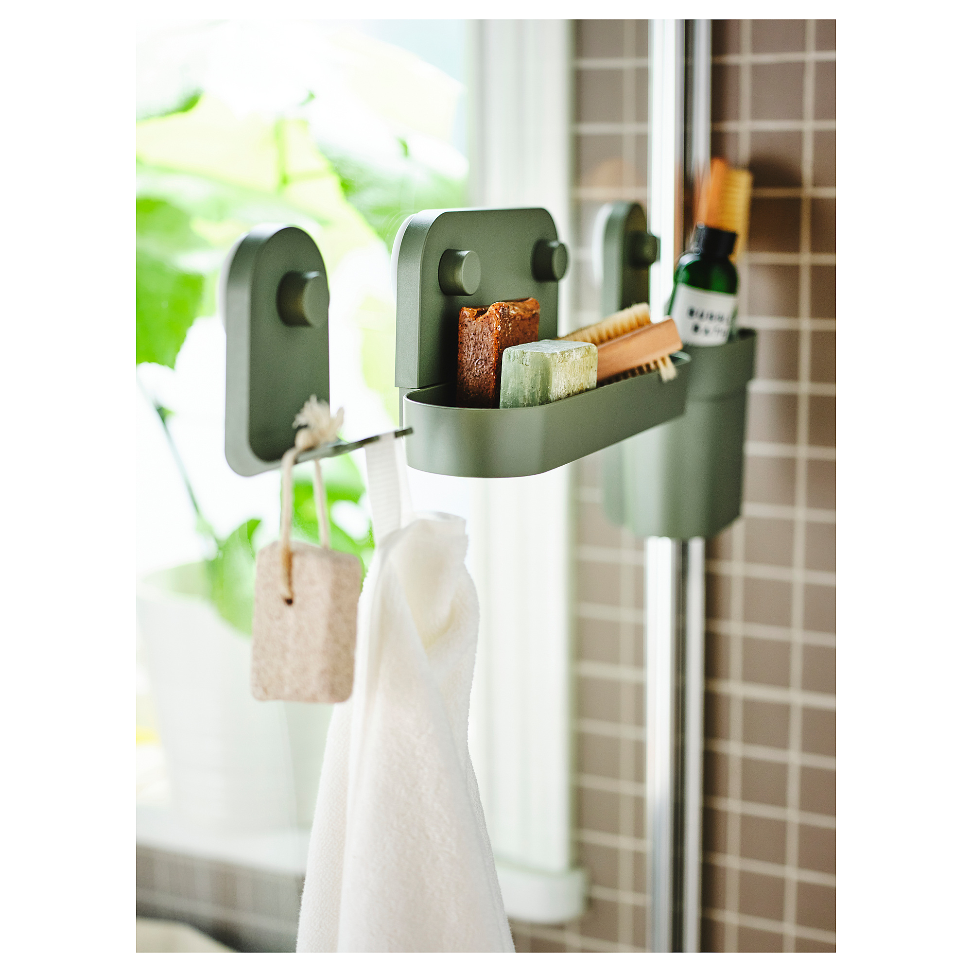 ÖBONÄS wall shelf with suction cup