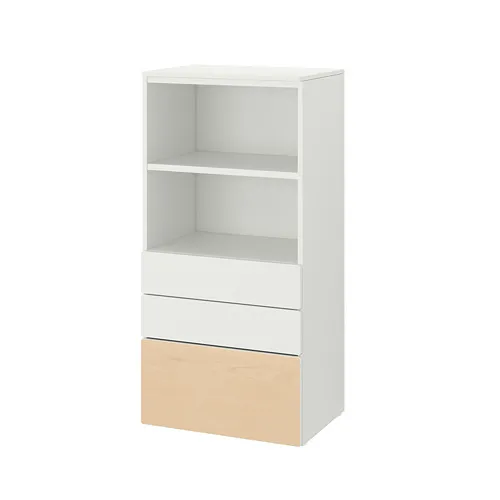 SMÅSTAD/PLATSA - bookcase, white birch/with 3 drawers, 60x42x123 cm | IKEA Taiwan Online - PE819041_S4