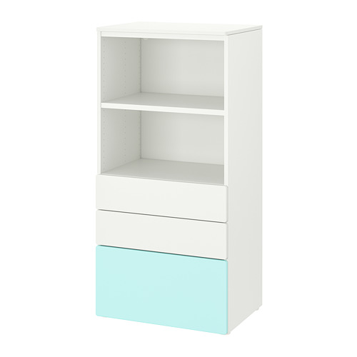 PLATSA/SMÅSTAD - 書櫃, 白色 淺土耳其藍/附3個抽屜 | IKEA 線上購物 - PE819039_S4
