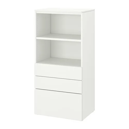 SMÅSTAD/PLATSA - bookcase, white white/with 3 drawers, 60x42x123 cm | IKEA Taiwan Online - PE819038_S4