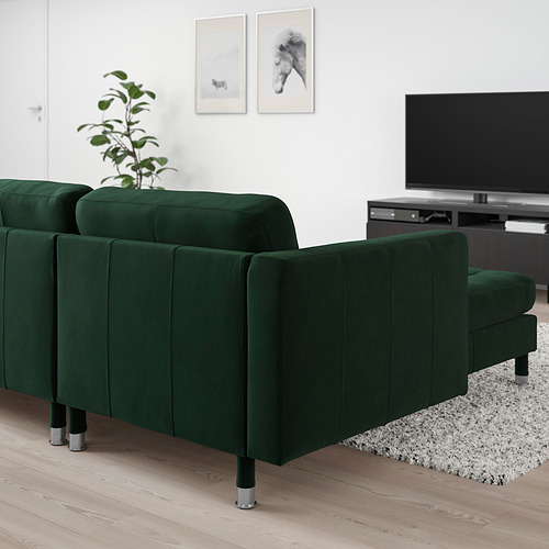 LANDSKRONA - 4-seat sofa, with chaise longue/Djuparp dark green/metal | IKEA Taiwan Online - PE819051_S4