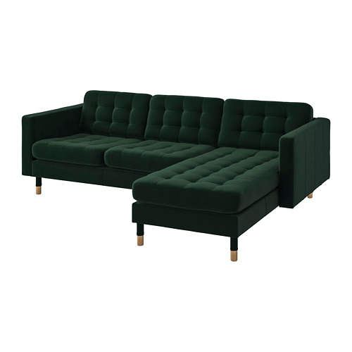 LANDSKRONA - 三人座沙發, 含躺椅/Djuparp 深綠色/木 | IKEA 線上購物 - PE819052_S4