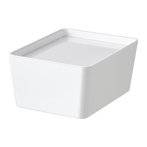 KUGGIS - 附蓋收納盒, 白色, 13x18x8 公分 | IKEA 線上購物 - PE819376_S4