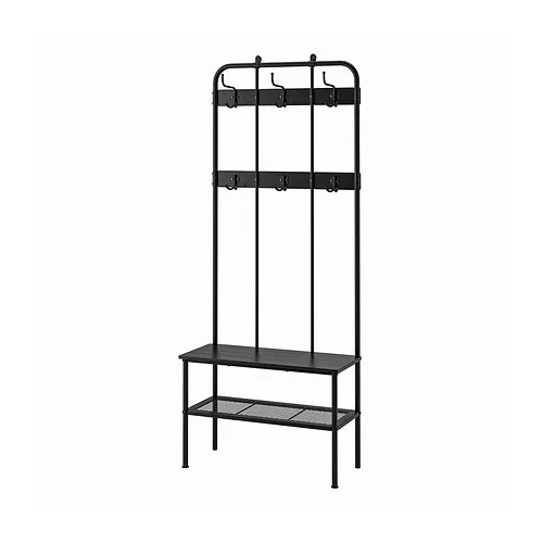 NIPÅSEN - 衣帽架和附鞋櫃長凳, 黑色, 190x35x79 公分 | IKEA 線上購物 - PE965439_S4