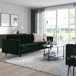 LANDSKRONA - 三人座沙發, Gunnared 深灰色/木材 | IKEA 線上購物 - 39270312_S3