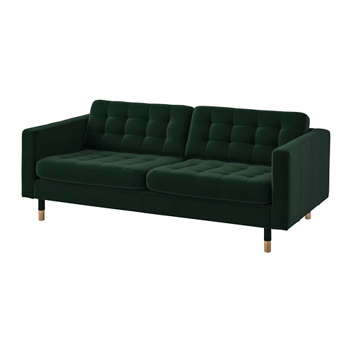 LANDSKRONA - 3-seat sofa, Djuparp dark green/wood | IKEA Taiwan Online - PE819089_S4