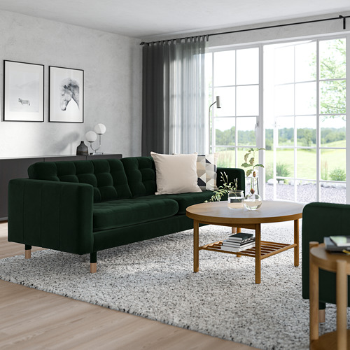 LANDSKRONA - 3-seat sofa, Djuparp dark green/wood | IKEA Taiwan Online - PE819090_S4