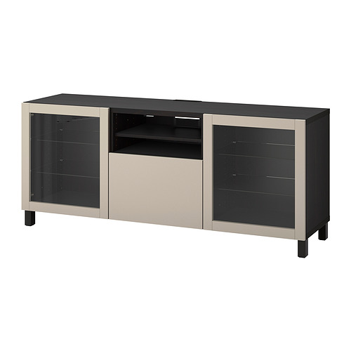 BESTÅ - TV bench with drawers, black-brown Sindvik/Lappviken/Stubbarp light grey/beige | IKEA Taiwan Online - PE819294_S4