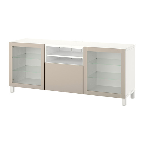 BESTÅ - TV bench with drawers, white Sindvik/Lappviken/Stubbarp light grey/beige | IKEA Taiwan Online - PE819302_S4