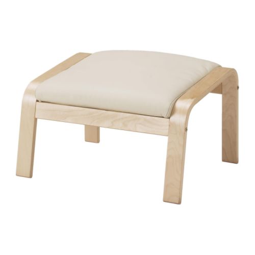 POÄNG - 扶手椅及腳凳, 實木貼皮, 樺木/Glose 米白色 | IKEA 線上購物 - PE163258_S4