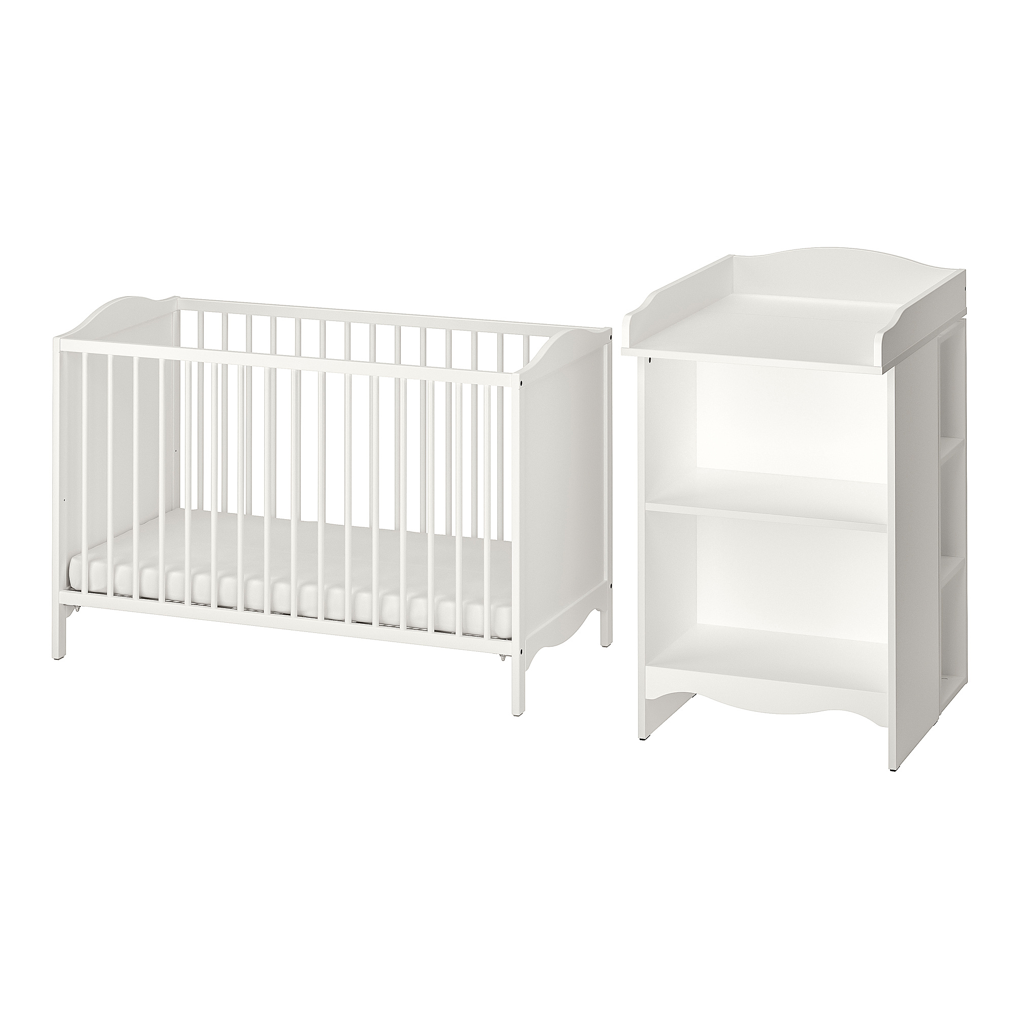SMÅGÖRA - 2-piece baby furniture set, white, 60x120 cm