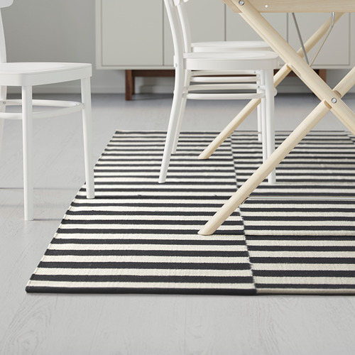 STOCKHOLM - 平織地毯, 手工製/條紋 黑色/淺乳白色,250x350  | IKEA 線上購物 - PE562420_S4