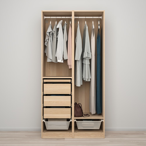 PAX/FORSAND - wardrobe combination, white stained oak effect | IKEA Taiwan Online - PE819430_S4