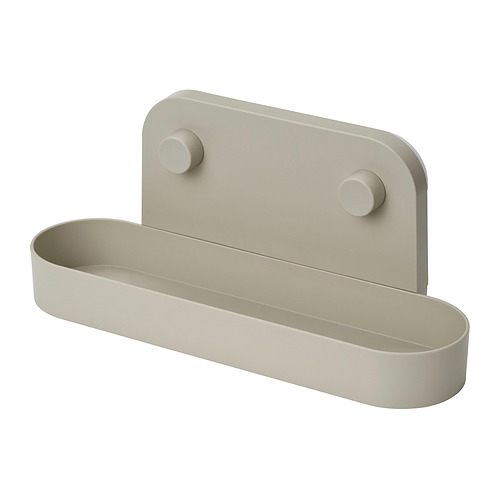ÖBONÄS - wall shelf with suction cup, grey-beige, 28 cm | IKEA Taiwan Online - PE965752_S4