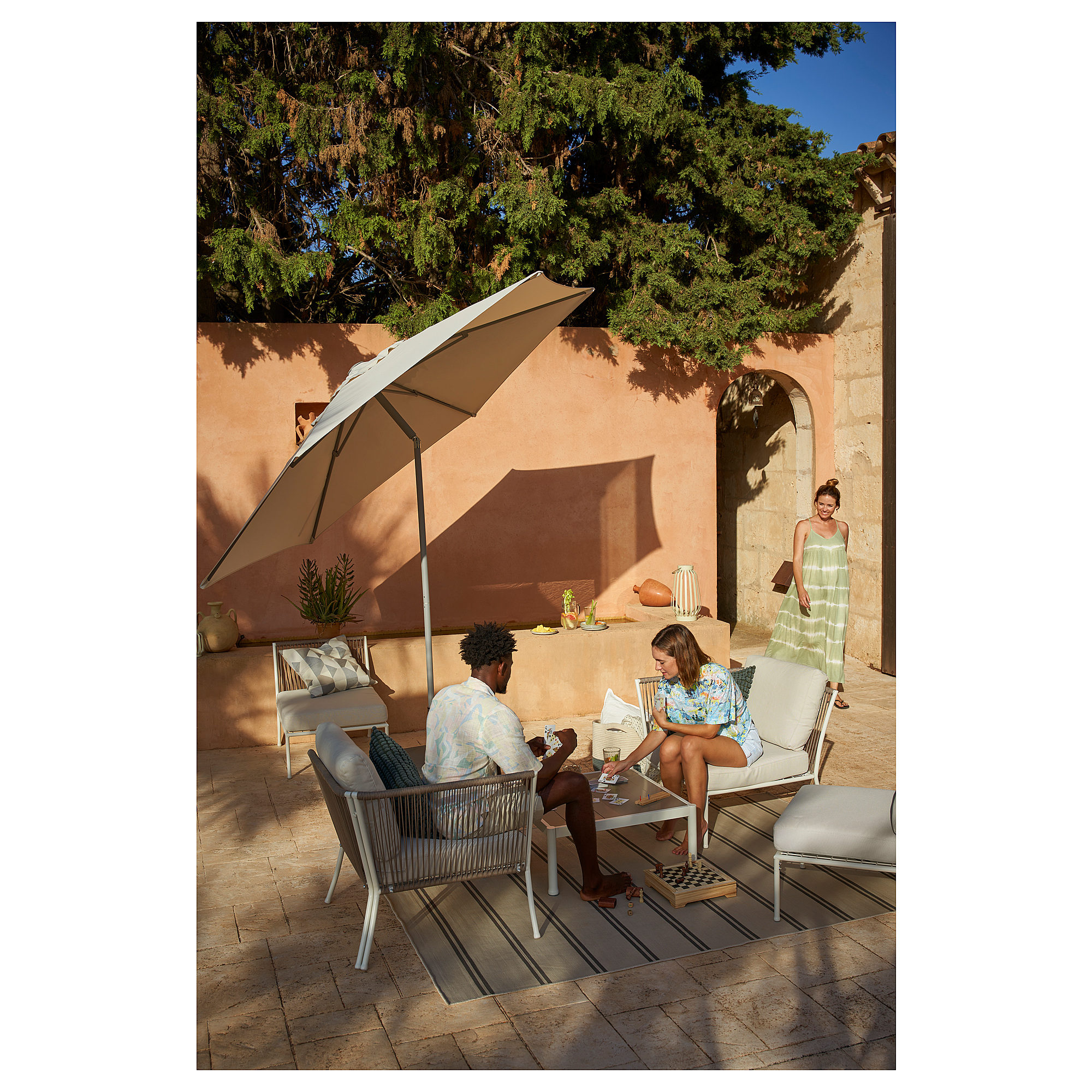 JOGGESÖ/IGGÖN parasol with base