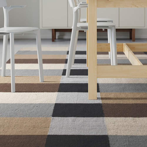 STOCKHOLM - 平織地毯, 手工製/方格圖案 棕色,250x350 | IKEA 線上購物 - PE562423_S4
