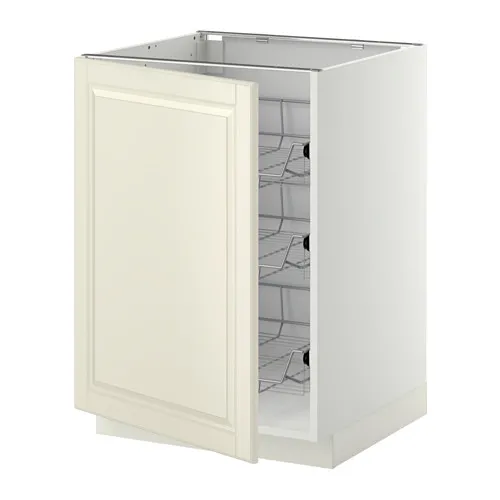 METOD base cabinet with wire baskets