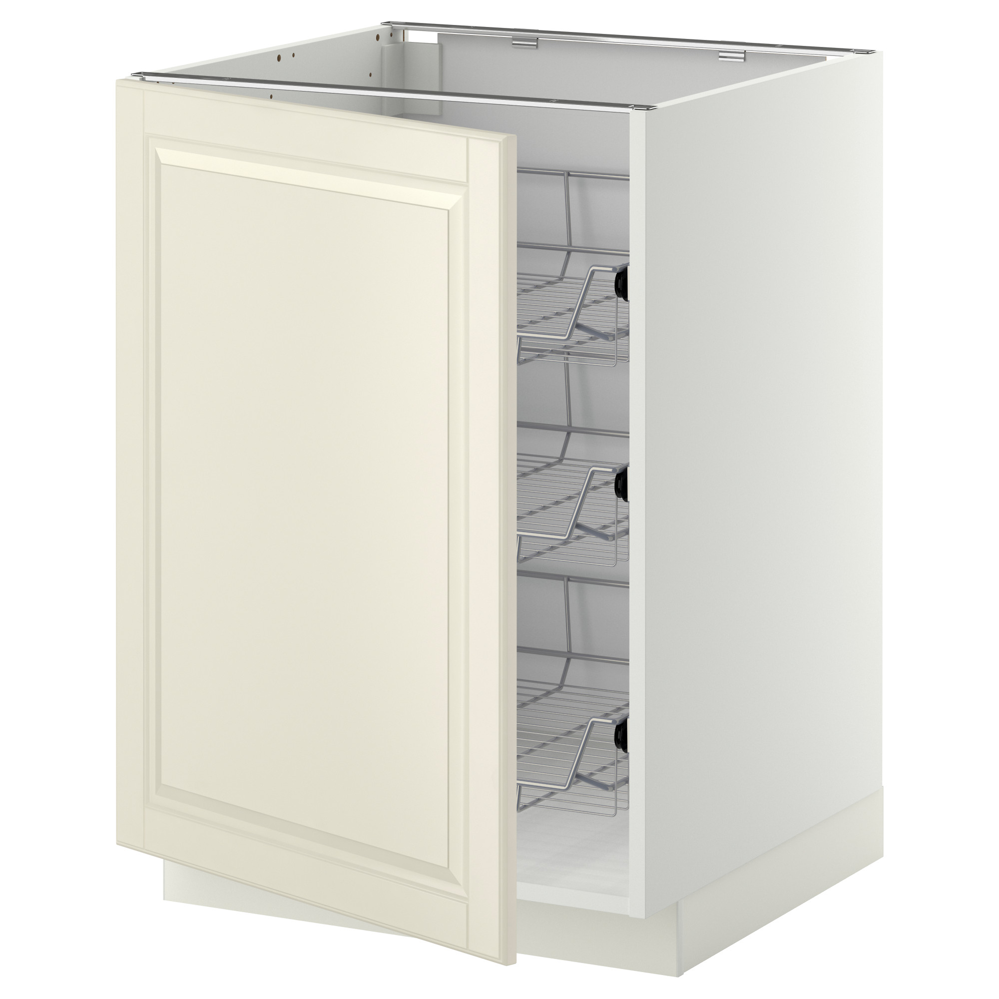 METOD base cabinet with wire baskets