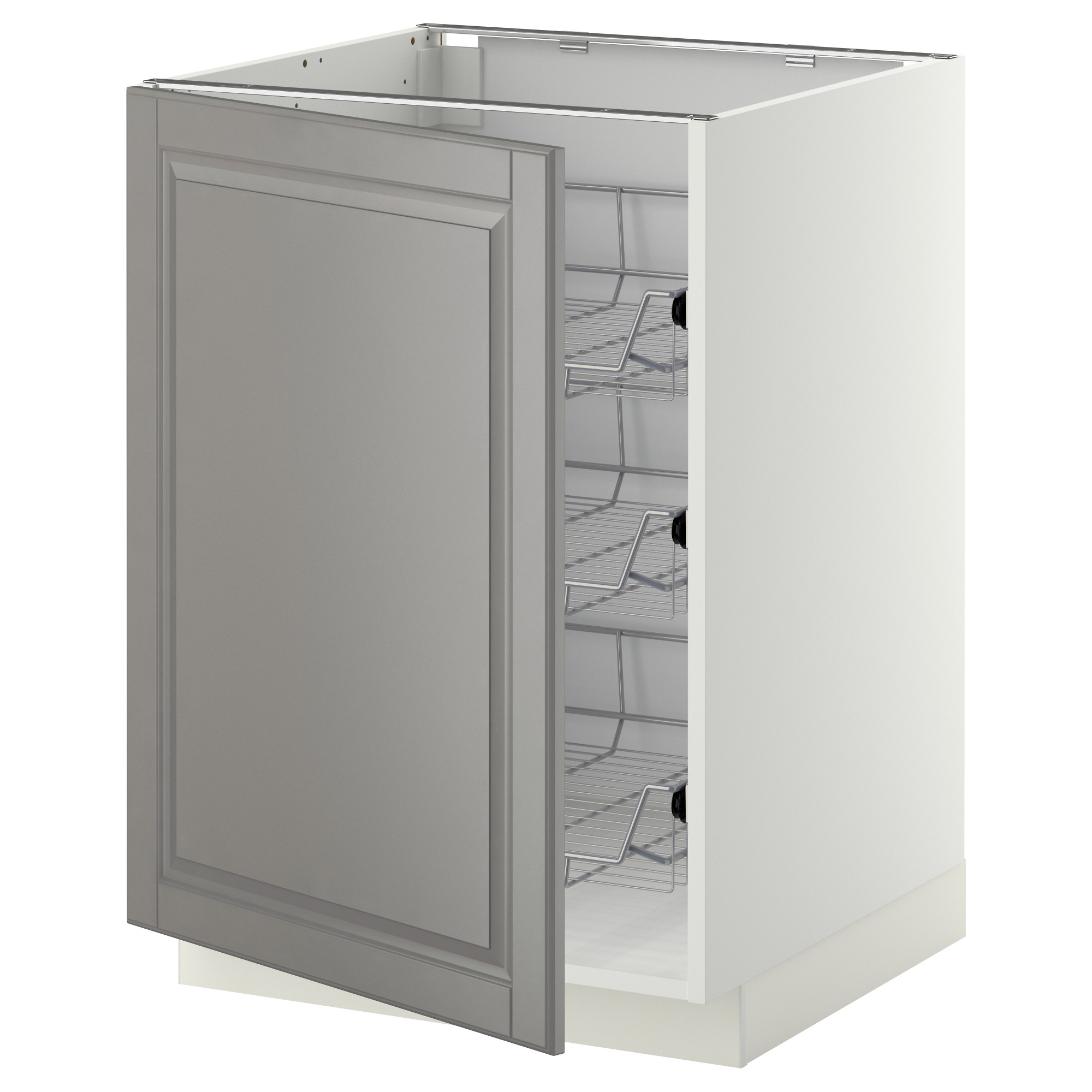 METOD base cabinet with wire baskets