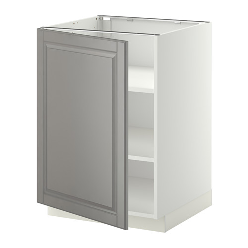 METOD - base cabinet with shelves, white/Bodbyn grey | IKEA Taiwan Online - PE344992_S4