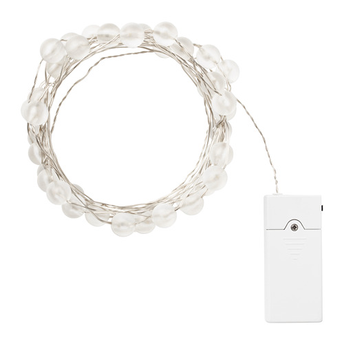 SNÖYRA - LED lighting chain with 40 lights, indoor/battery-operated silver-colour | IKEA Taiwan Online - PE674257_S4
