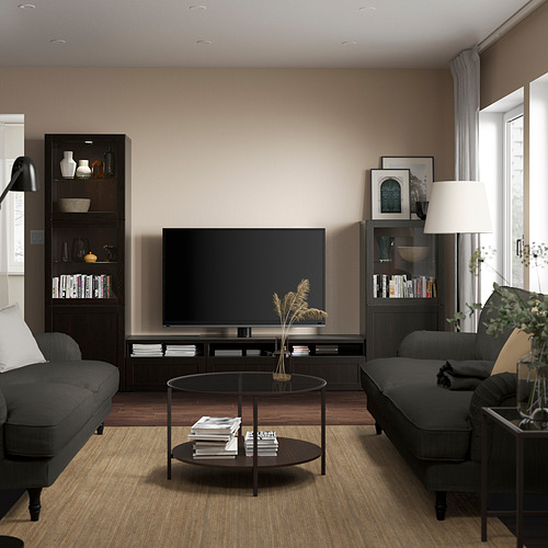 BESTÅ - 電視收納組合/玻璃門板, 黑棕色/Hanviken 黑棕色/透明玻璃 | IKEA 線上購物 - PE819549_S4