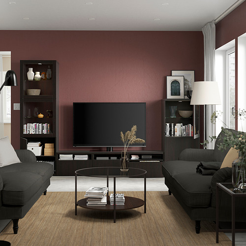 BESTÅ - 電視收納組合/玻璃門板, 黑棕色/Lappviken 黑棕色/透明玻璃 | IKEA 線上購物 - PE819566_S4
