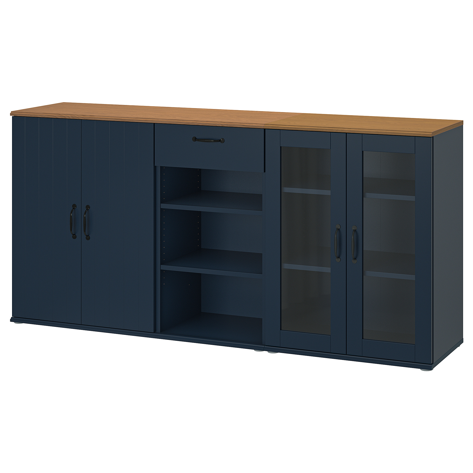 SKRUVBY storage combination w glass doors
