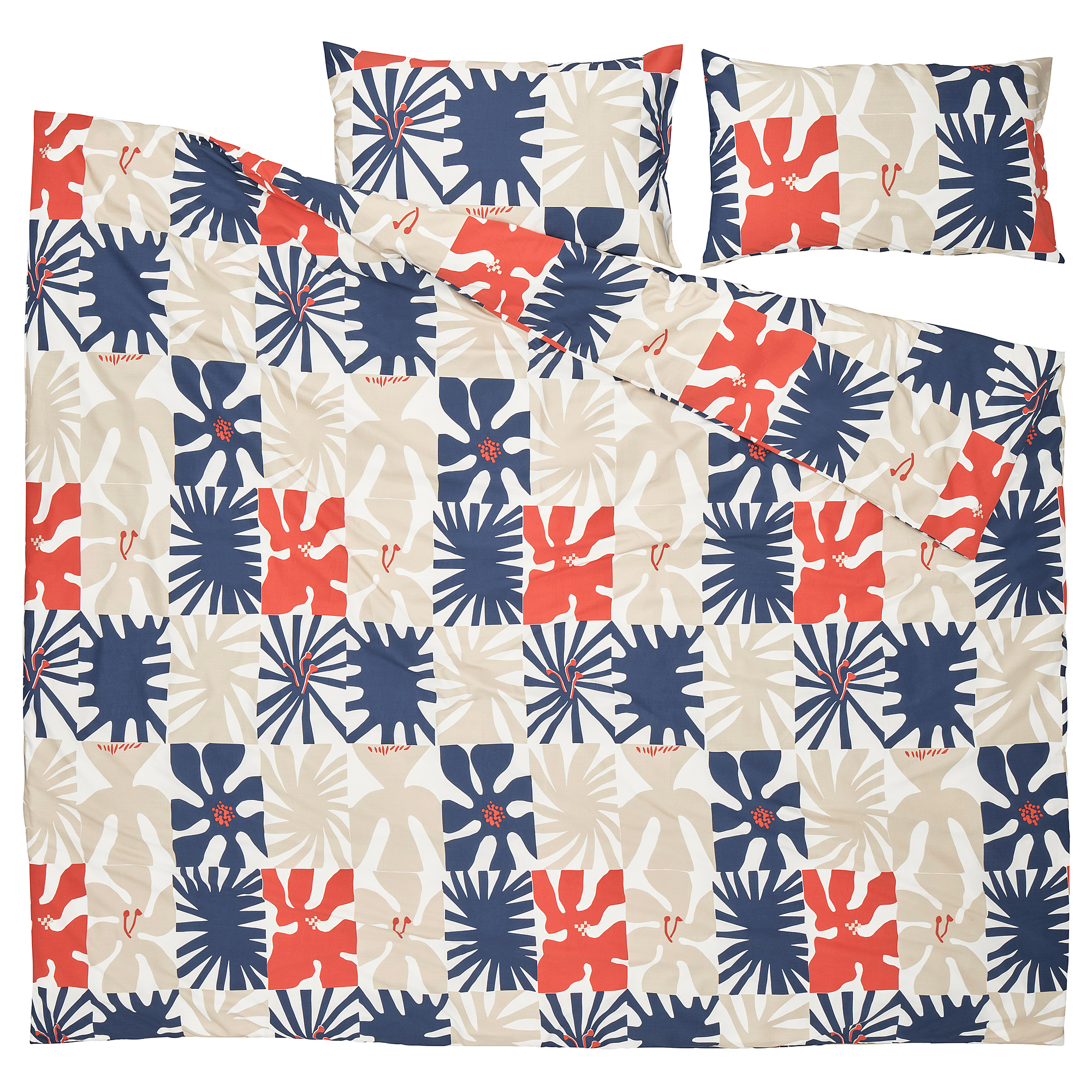HYLSNEJLIKA duvet cover and 2 pillowcases