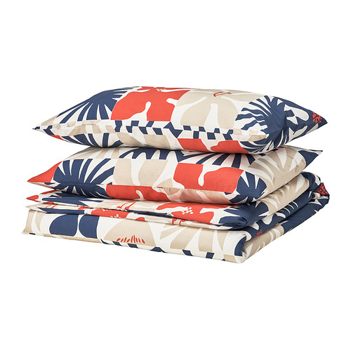HYLSNEJLIKA - duvet cover and 2 pillowcases, multicolour, 200x200/50x80 cm | IKEA Taiwan Online - PE965850_S4