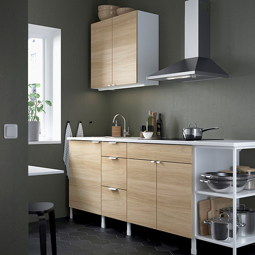 ENHET - 廚房, 白色/橡木紋 | IKEA 線上購物 - PE819710_S4