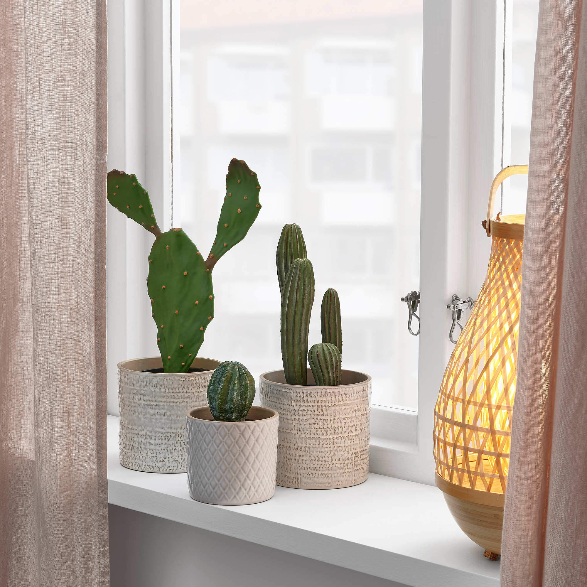 FEJKA artificial potted plant, set of 3, in/outdoor cactus IKEA