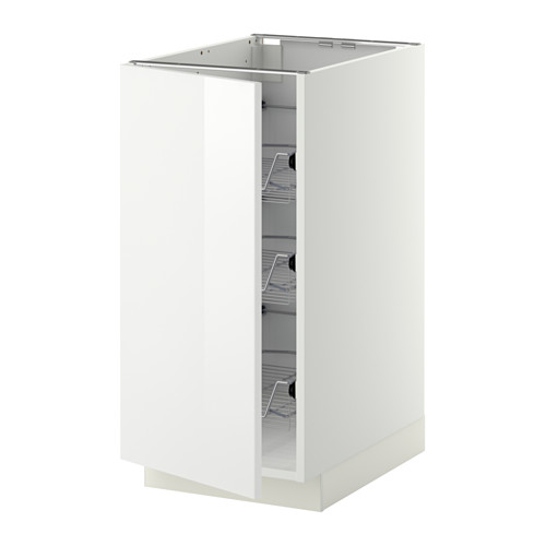 METOD base cabinet with wire baskets