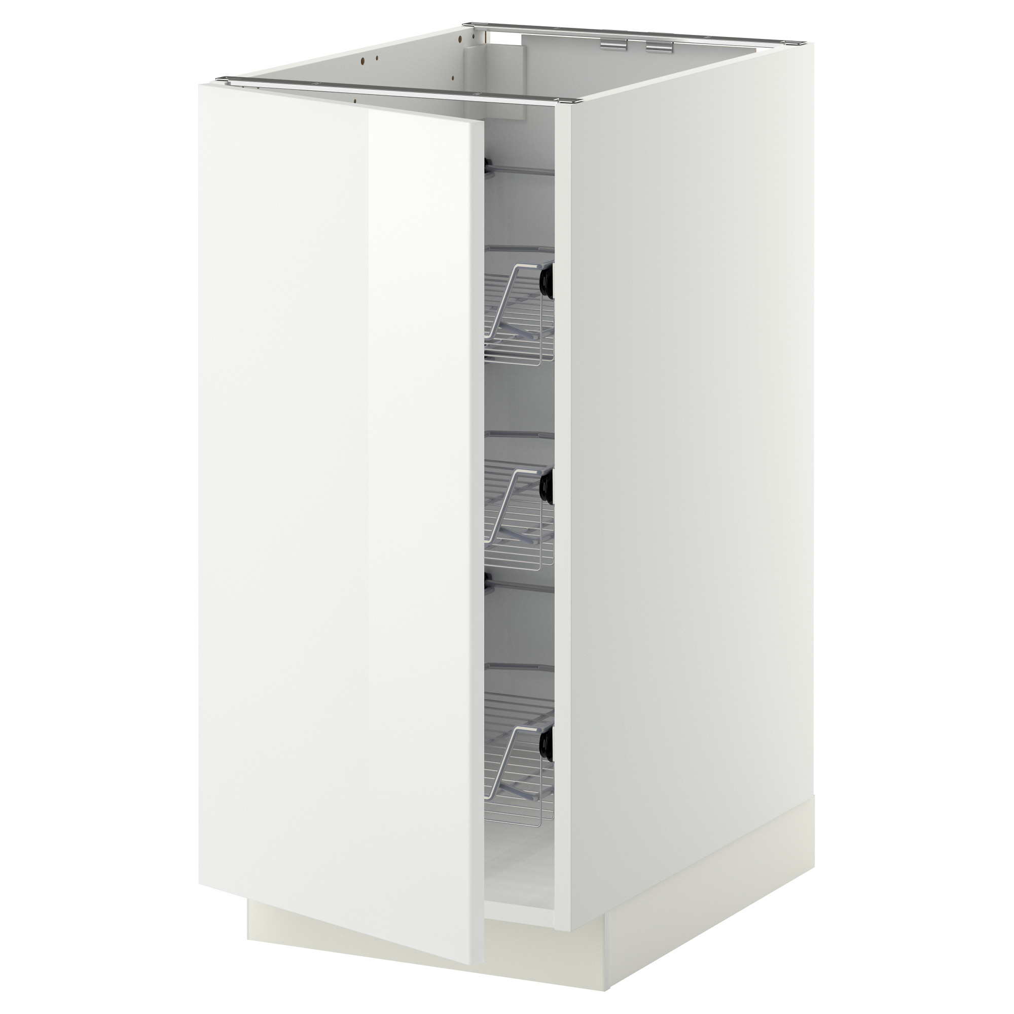 METOD base cabinet with wire baskets