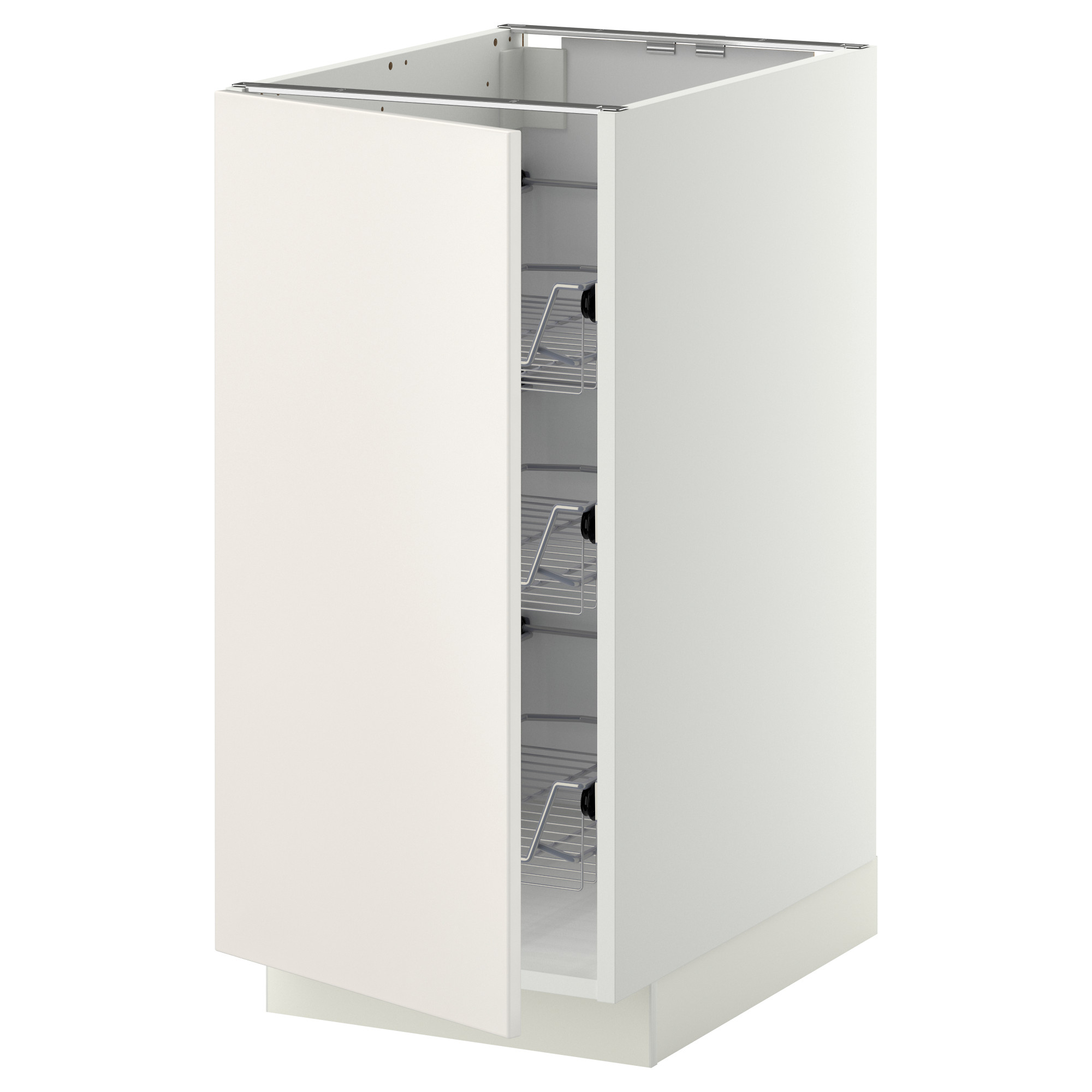 METOD base cabinet with wire baskets